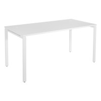 OSP Home Furnishings PRD3060D-WH 60” Writing Desk with White Laminate Top and White Finish Metal Legs
